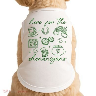 Here For The Shenanigans St Patricks Day Doggie Tank