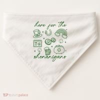 Here For The Shenanigans St Patricks Day USA-Made Doggie Bandana thumb 0