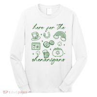 Here For The Shenanigans St Patricks Day Long Sleeve Shirt thumb 0
