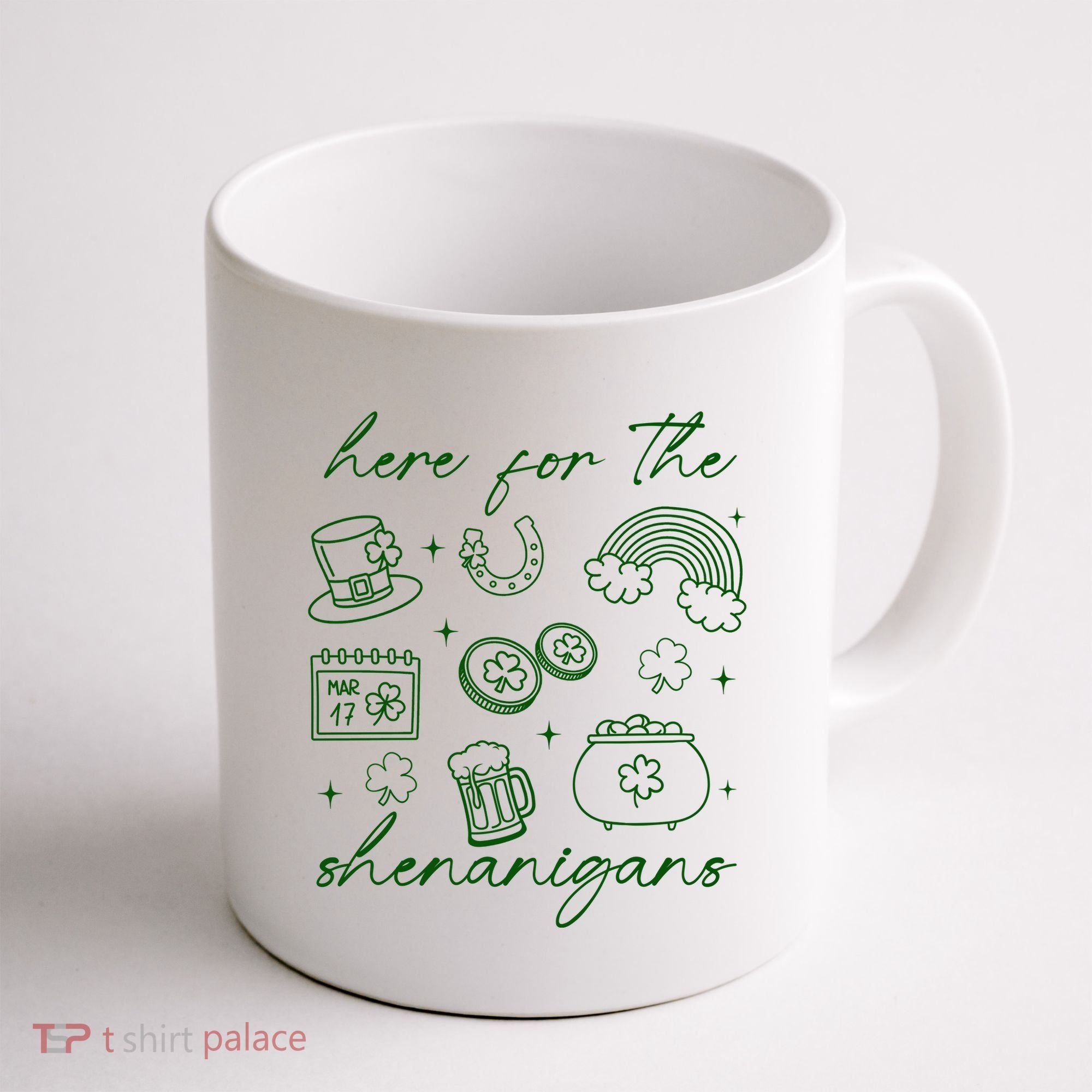 Here For The Shenanigans St Patricks Day Coffee Mug