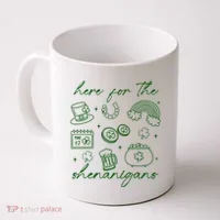 Here For The Shenanigans St Patricks Day Coffee Mug thumb 0