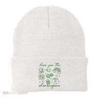 Here For The Shenanigans St Patricks Day Beanie thumb 0