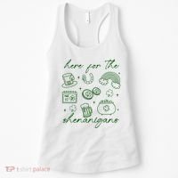 Here For The Shenanigans St Patricks Day Women's Tank Top thumb 0