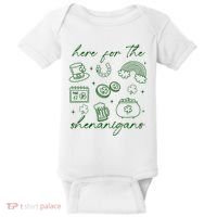 Here For The Shenanigans St Patricks Day Baby Bodysuit thumb 0