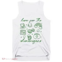 Here For The Shenanigans St Patricks Day Tank Top thumb 0