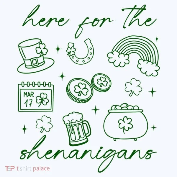 Here For The Shenanigans St Patricks Day Tank Top