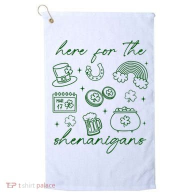 Here For The Shenanigans St Patricks Day Golf Towel