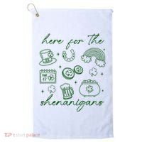 Here For The Shenanigans St Patricks Day Golf Towel thumb 0