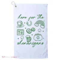 Here For The Shenanigans St Patricks Day Golf Towel thumb 0