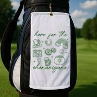 Here For The Shenanigans St Patricks Day Golf Towel thumb 2