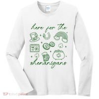 Here For The Shenanigans St Patricks Day Women's Long Sleeve Shirt thumb 0