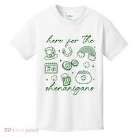 Here For The Shenanigans St Patricks Day Kids T-Shirt thumb 0