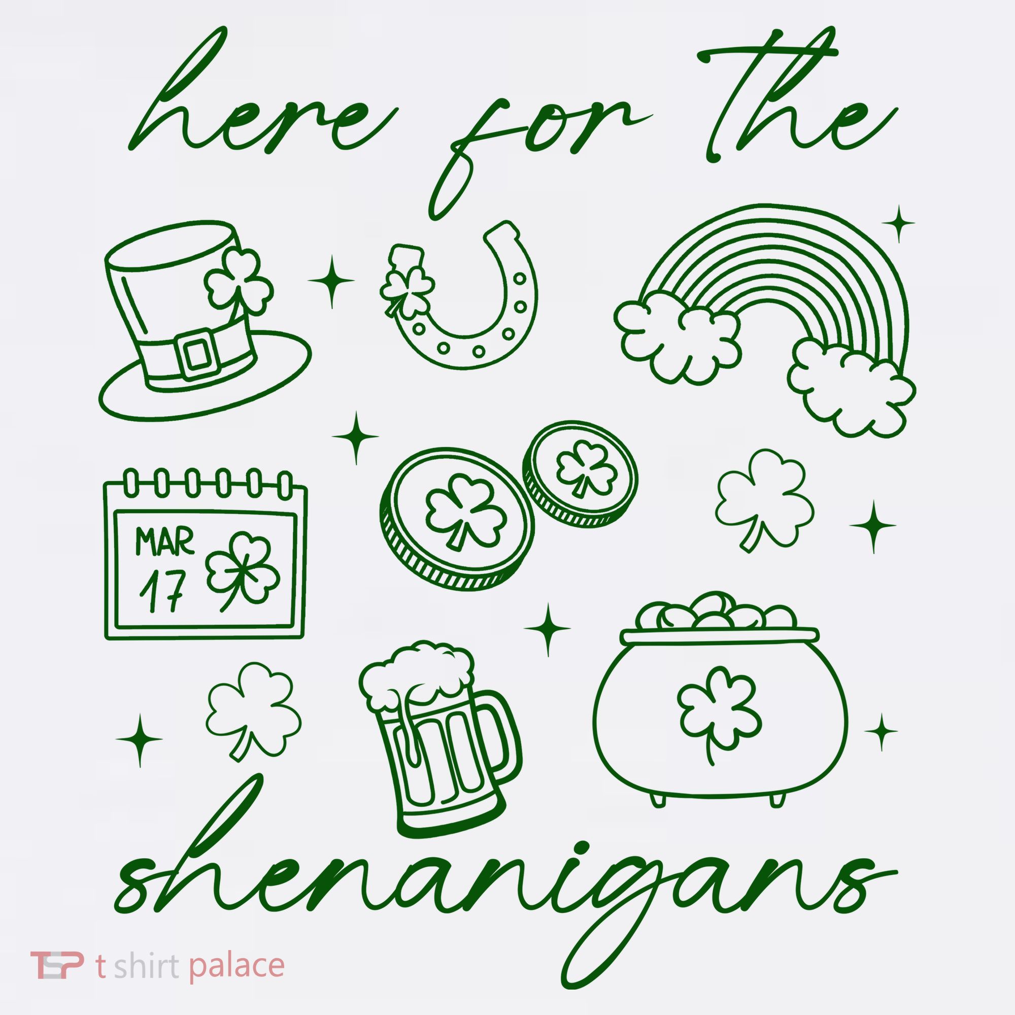 Here For The Shenanigans St Patricks Day Kids T-Shirt