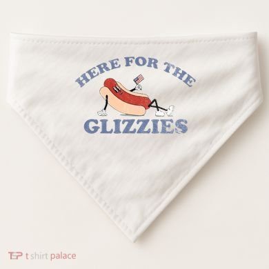 Here For The Glizzies 4th Of July USA-Made Doggie Bandana