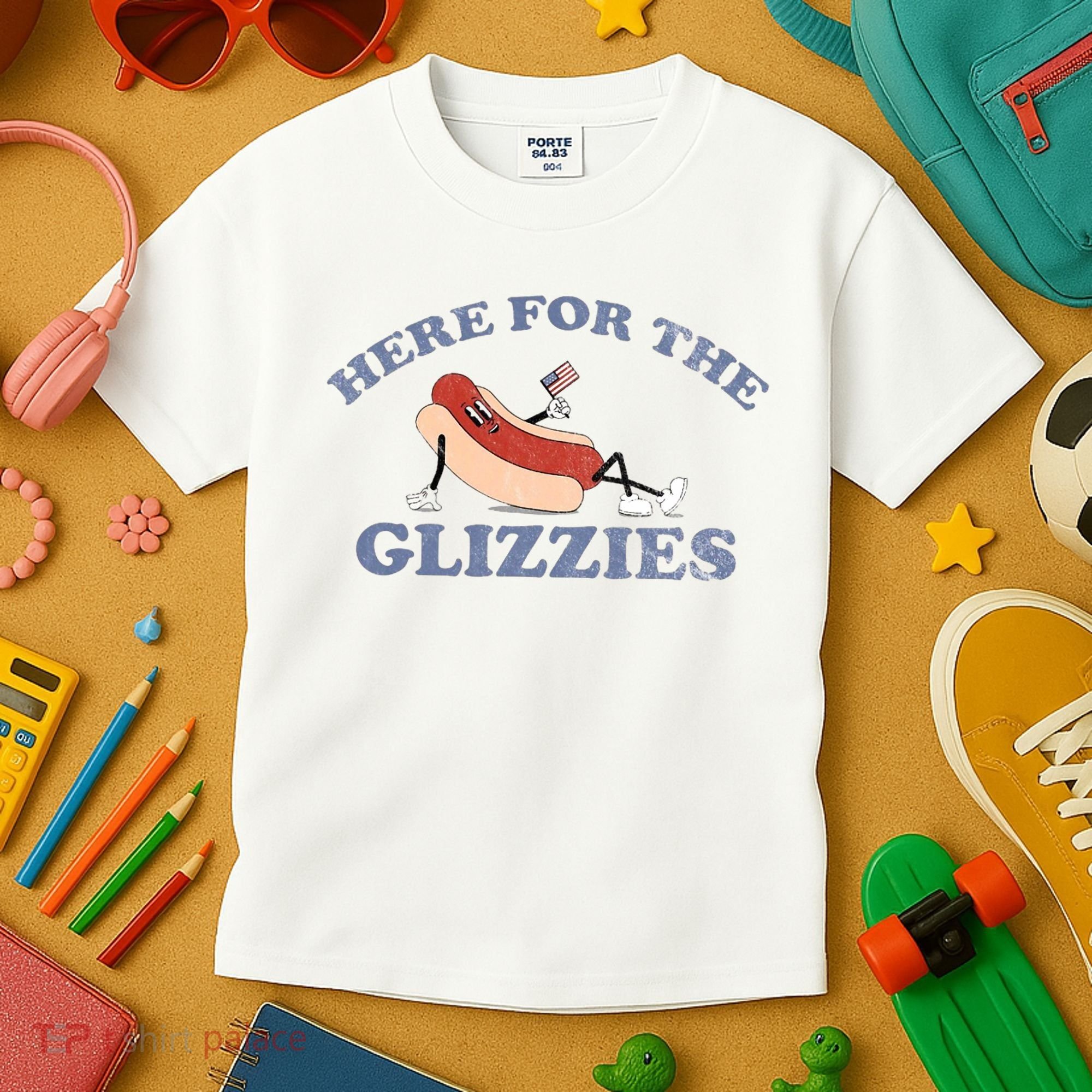 Here For The Glizzies 4th Of July Kids T-Shirt