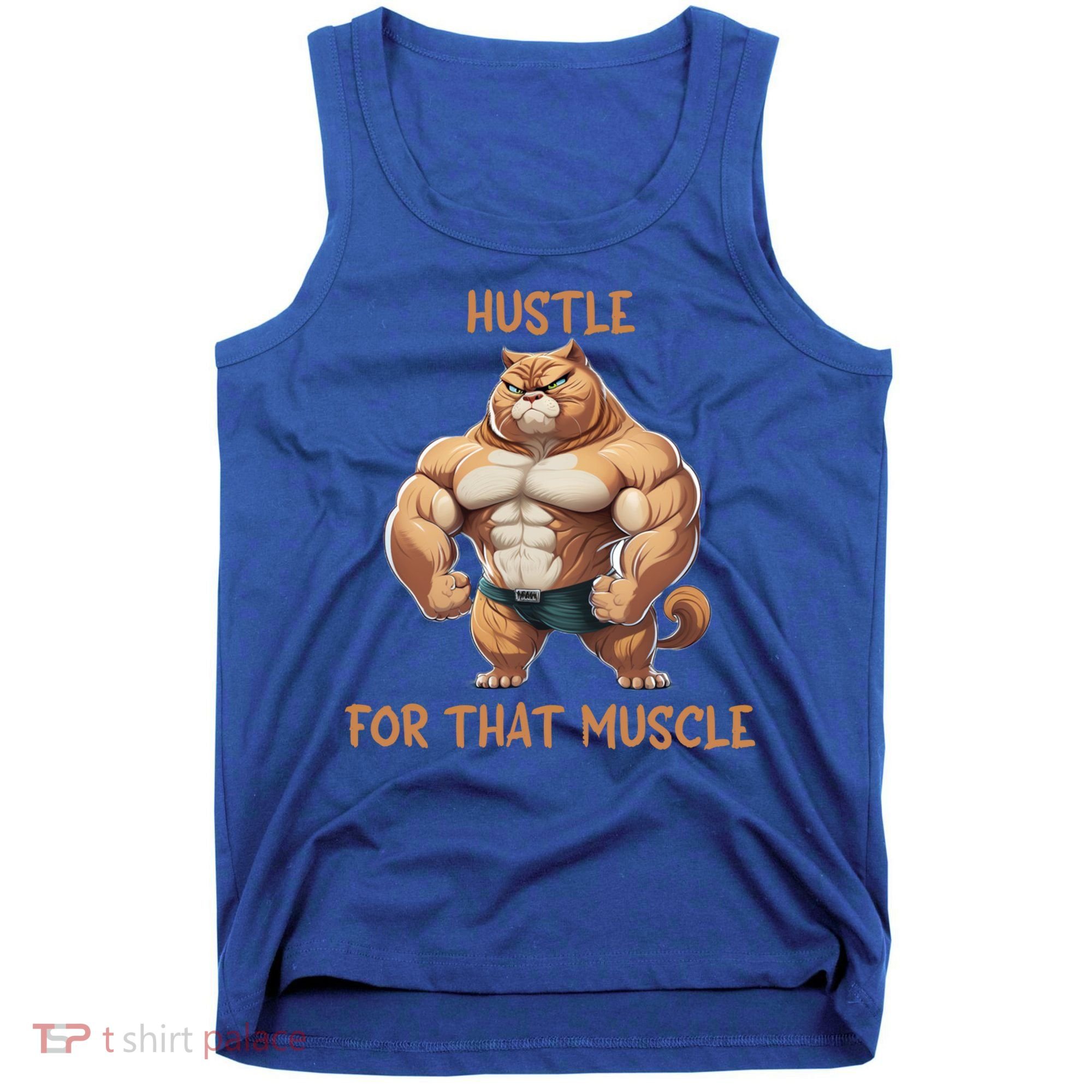 Hustle For That Muscle Cat Weightlifting Bodybuilding Gym Gift Tank Top