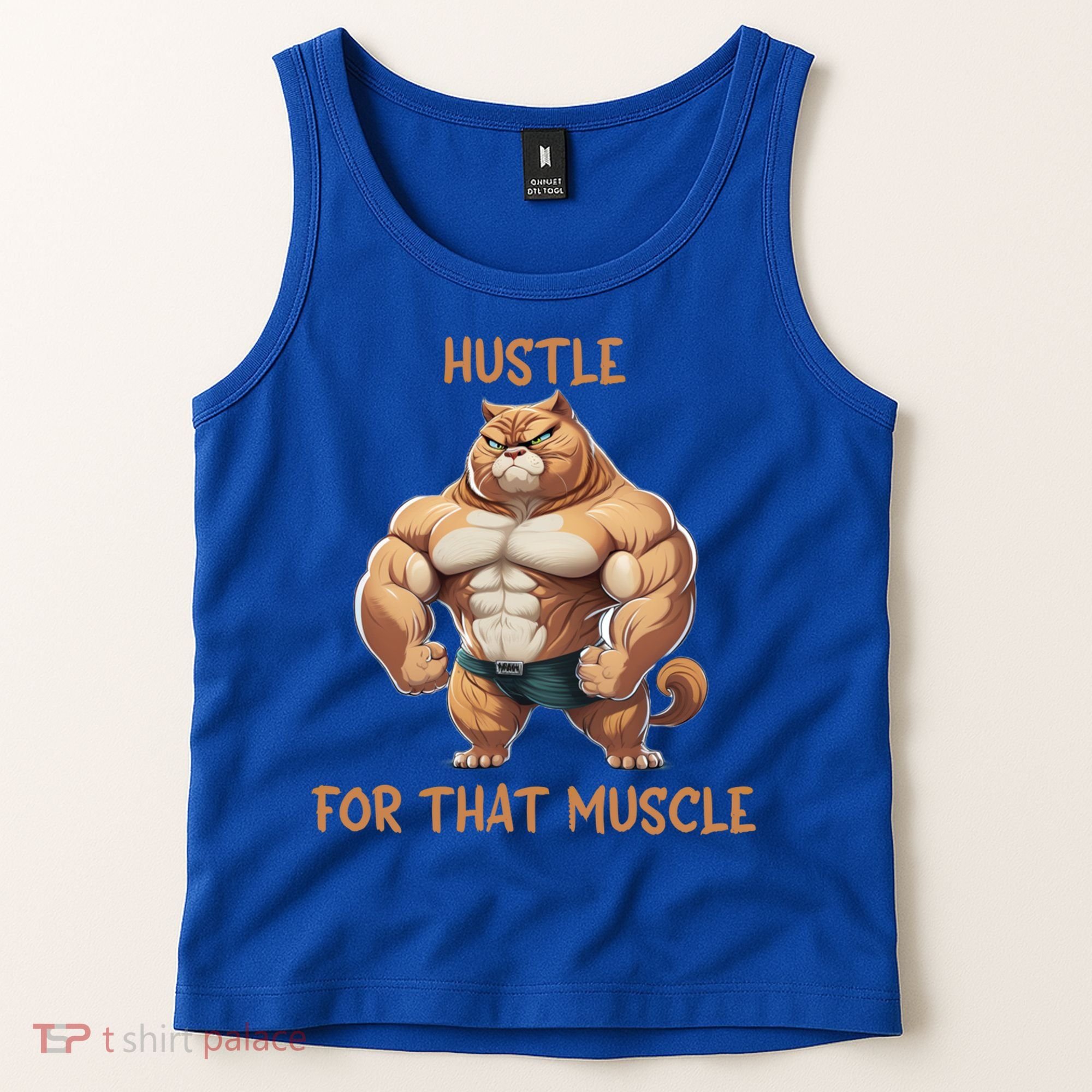 Hustle For That Muscle Cat Weightlifting Bodybuilding Gym Gift Tank Top