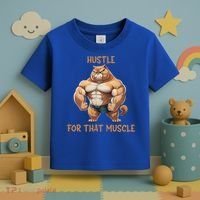 Hustle For That Muscle Cat Weightlifting Bodybuilding Gym Gift Toddler T-Shirt thumb 3