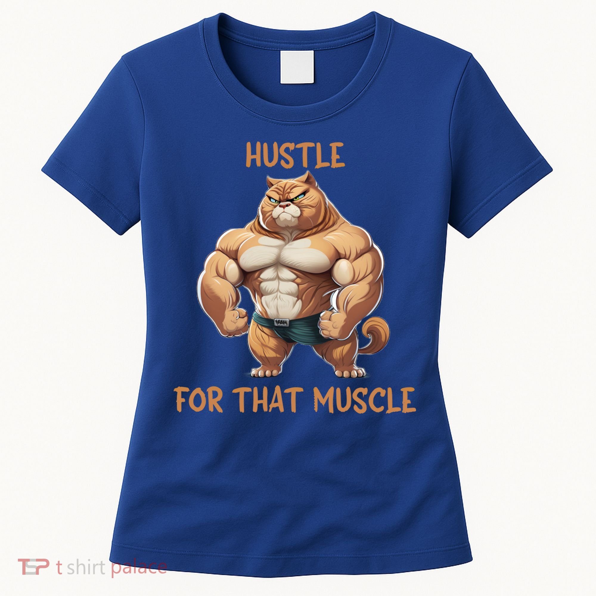 Hustle For That Muscle Cat Weightlifting Bodybuilding Gym Gift Women's T-Shirt