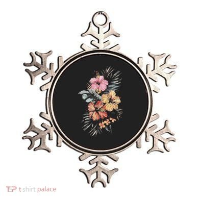 Hibiscus Flowers Tropical Floral Print Exotic Plant Design Ornament