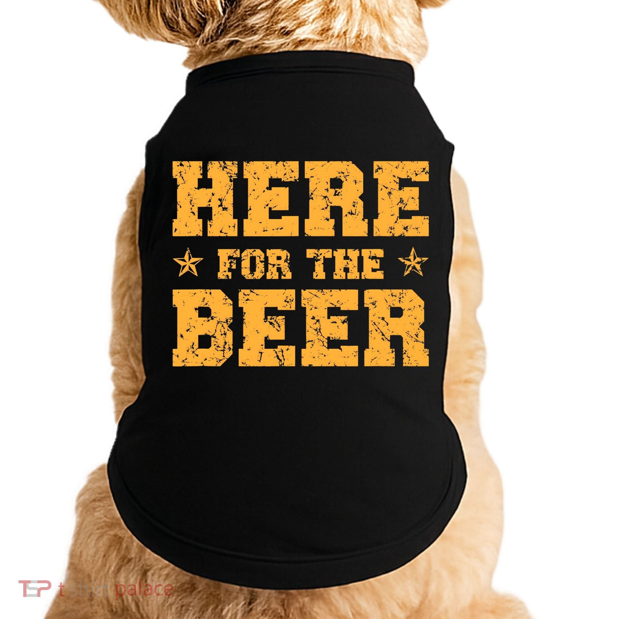 Here For The Beer Funny Drinking College Party Doggie Tank
