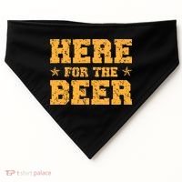 Here For The Beer Funny Drinking College Party USA-Made Doggie Bandana thumb 0