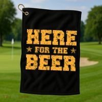 Here For The Beer Funny Drinking College Party Golf Towel thumb 1
