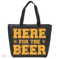 Here For The Beer Funny Drinking College Party Tote Bag thumb 0