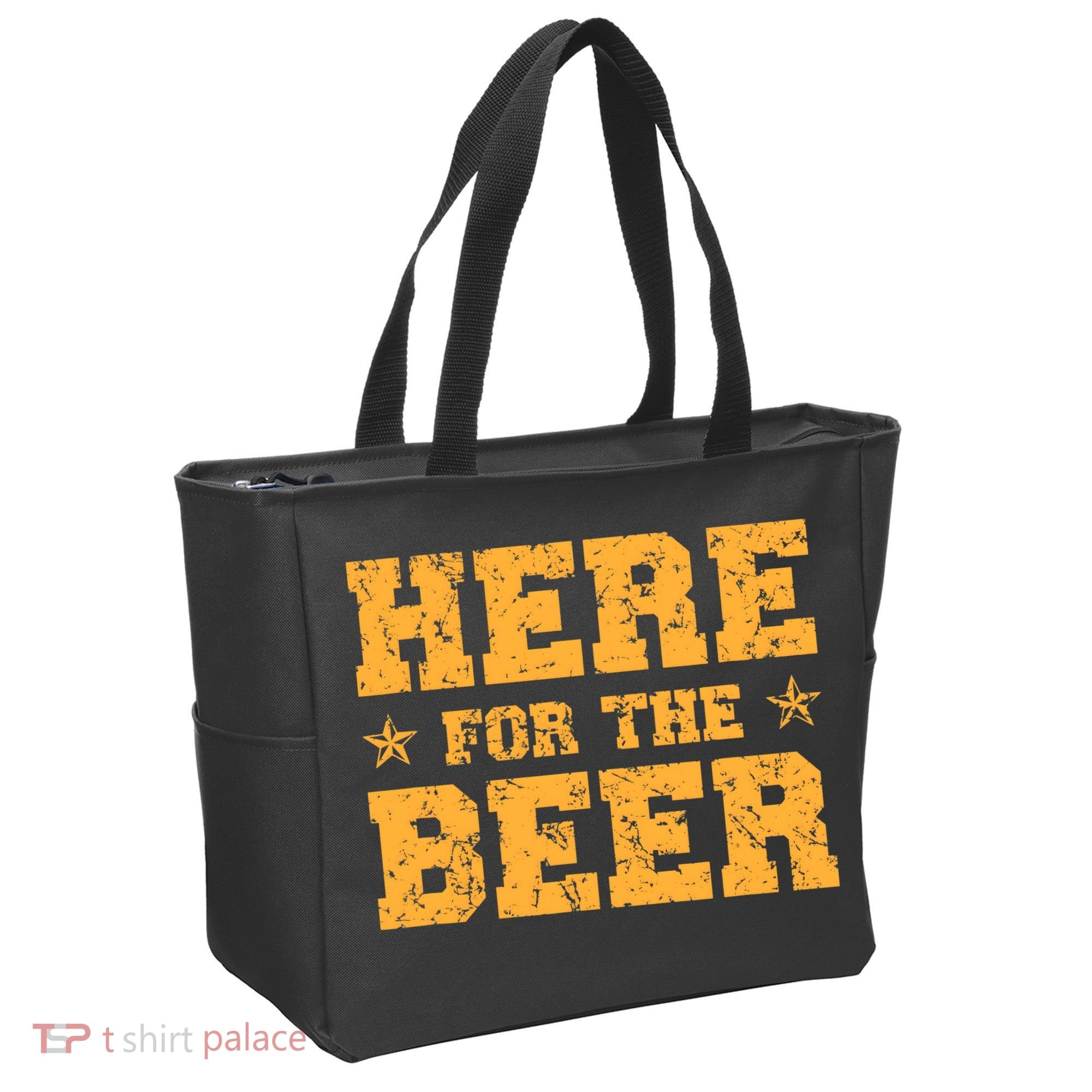 Here For The Beer Funny Drinking College Party Tote Bag