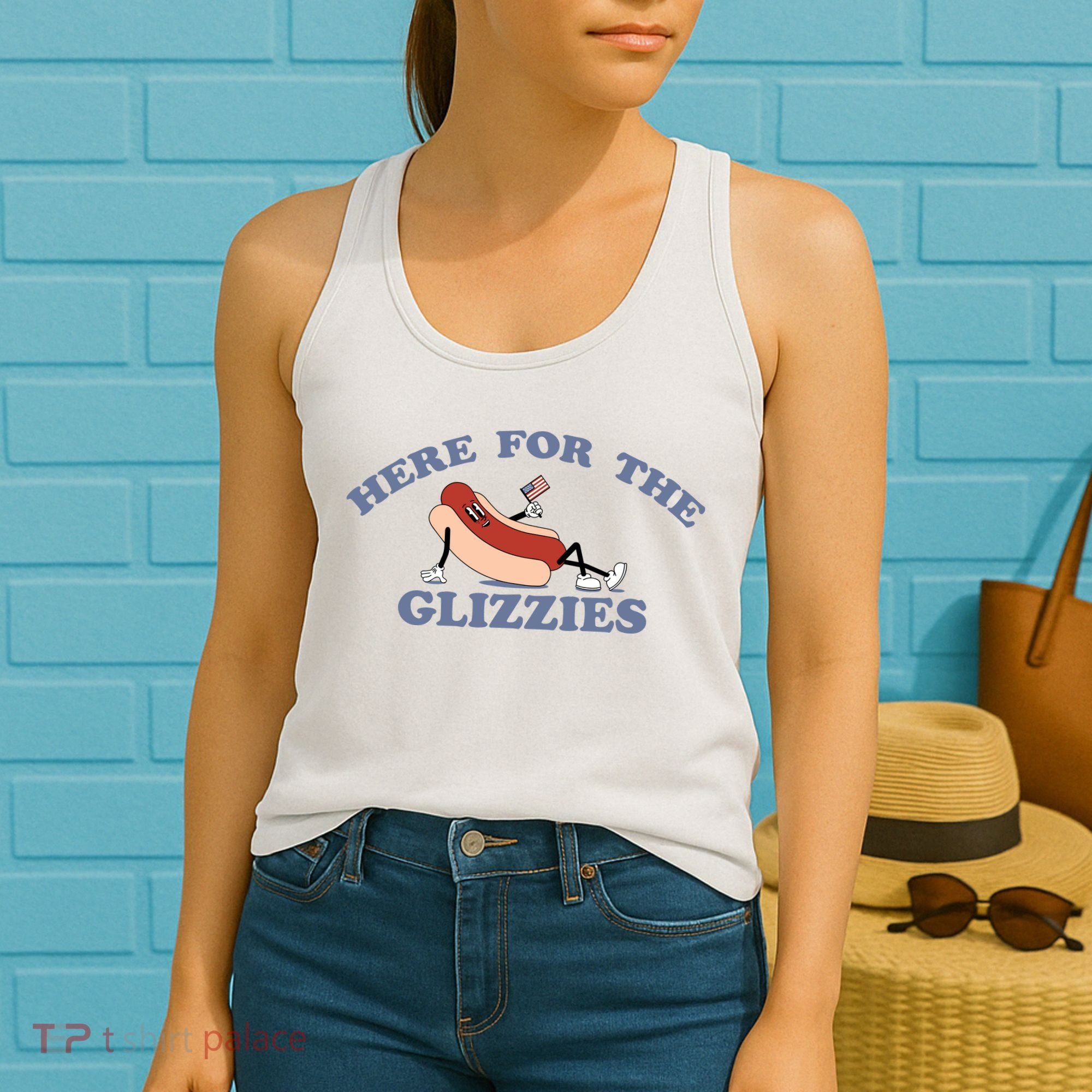 Here For The Glizzies 4th Of July Women's Tank Top