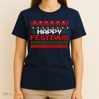 Happy Festivus Ugly Christmas T-Shirt thumb 4