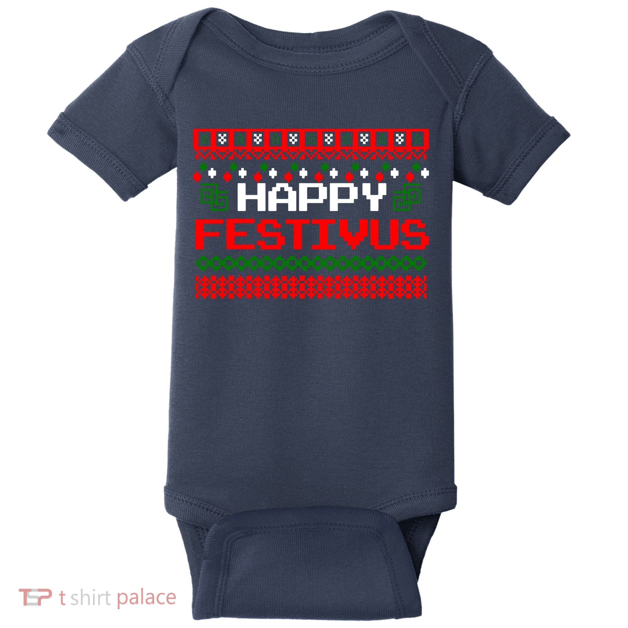 Happy Festivus Ugly Christmas Baby Bodysuit