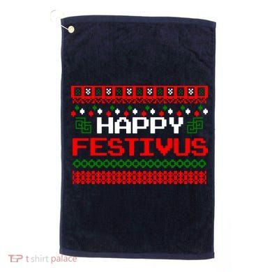 Happy Festivus Ugly Christmas Golf Towel