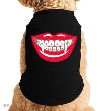 Halloween Funny Vampire Teeth Braces Orthodontist Dentist Cool Gift Doggie Tank