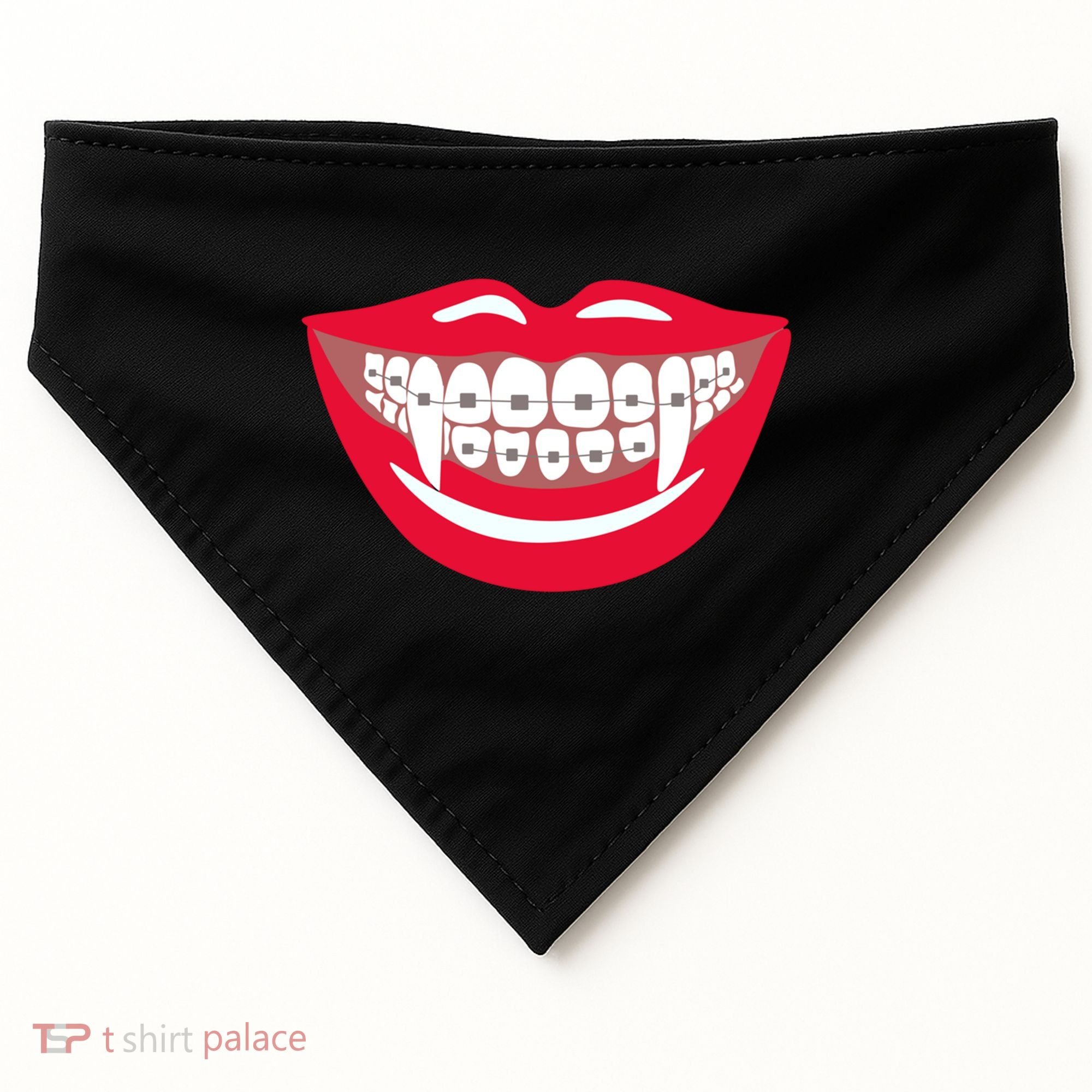 Halloween Funny Vampire Teeth Braces Orthodontist Dentist Cool Gift USA-Made Doggie Bandana