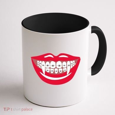 Halloween Funny Vampire Teeth Braces Orthodontist Dentist Cool Gift Coffee Mug back