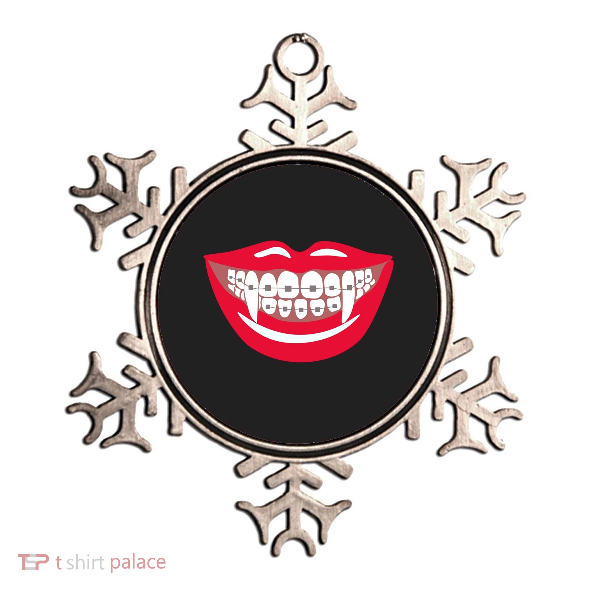 Halloween Funny Vampire Teeth Braces Orthodontist Dentist Cool Gift Ornament