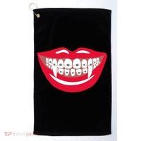Halloween Funny Vampire Teeth Braces Orthodontist Dentist Cool Gift Golf Towel thumb 0