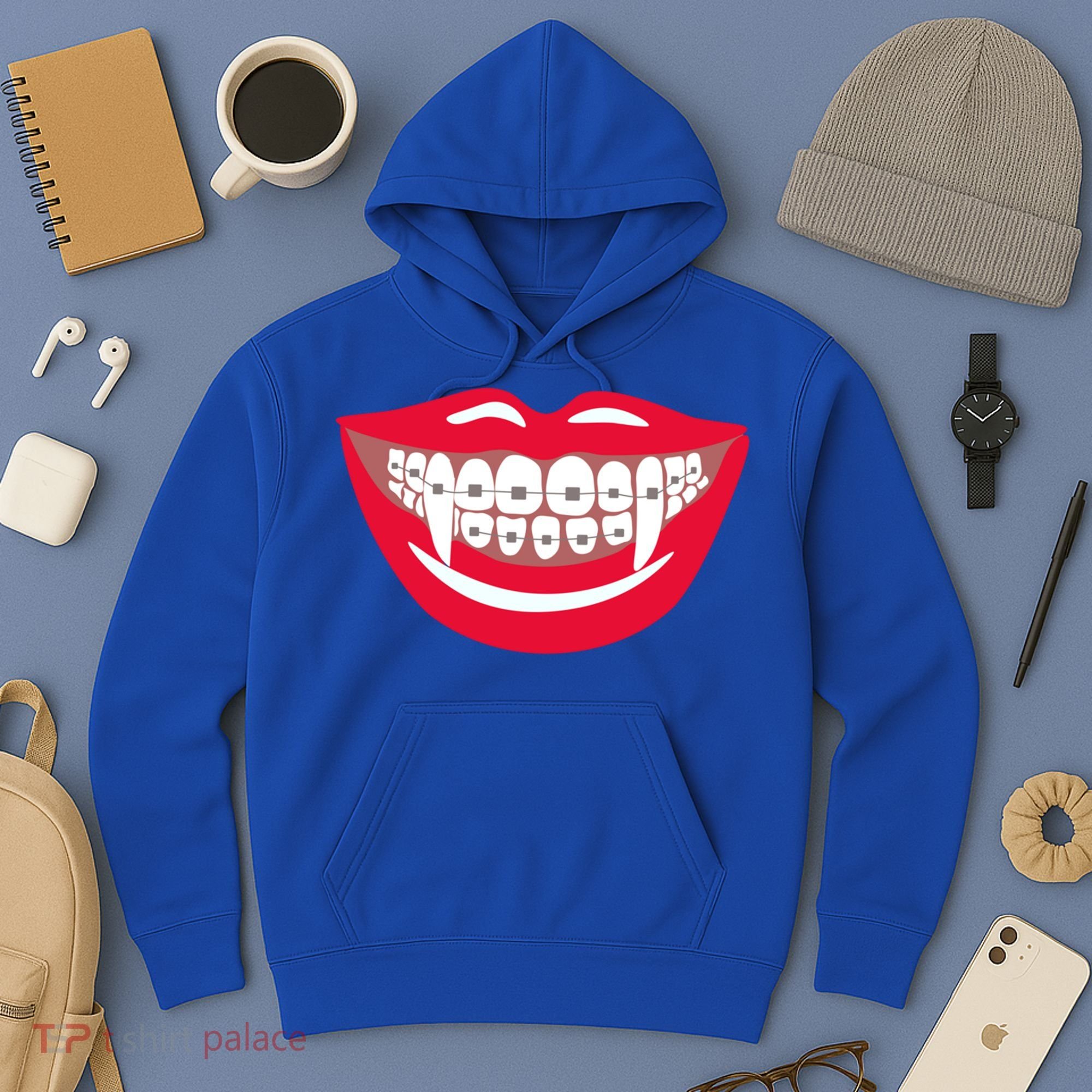 Halloween Funny Vampire Teeth Braces Orthodontist Dentist Cool Gift Hoodie