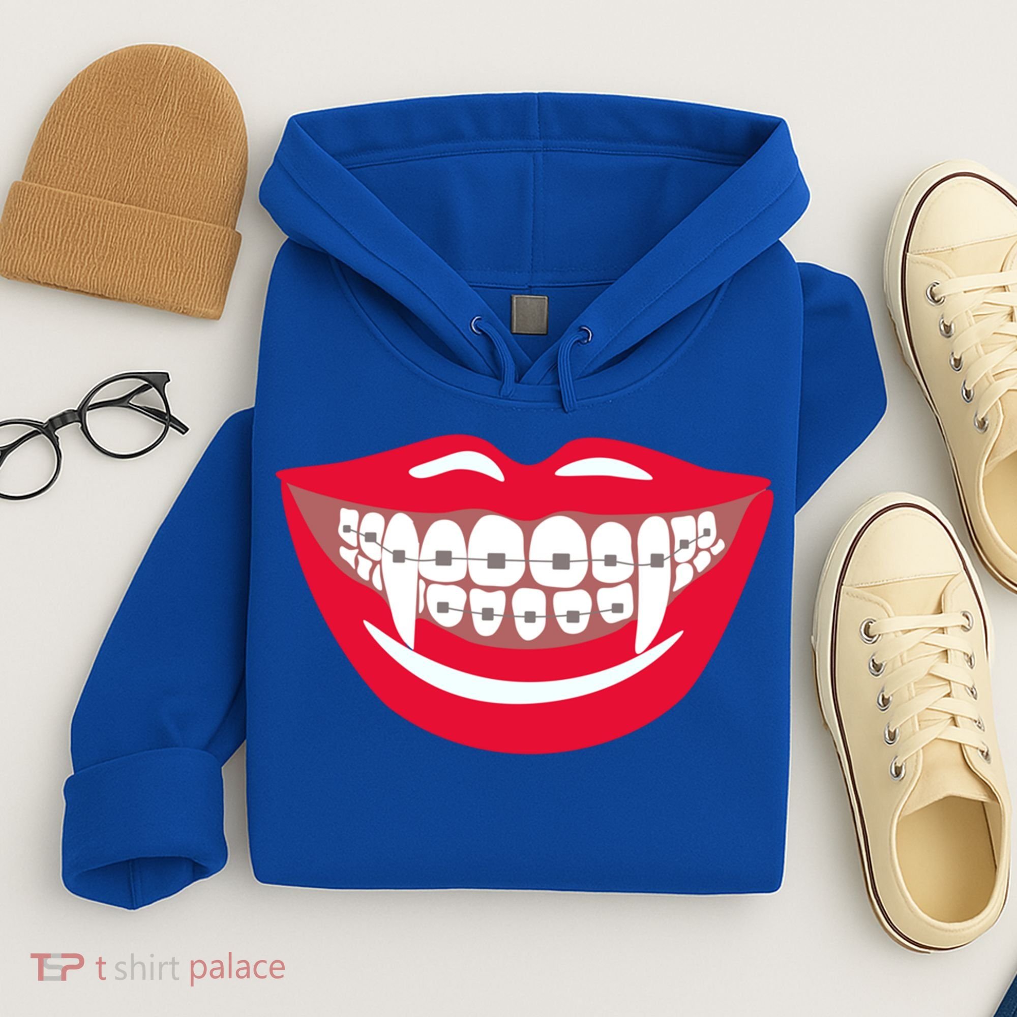 Halloween Funny Vampire Teeth Braces Orthodontist Dentist Cool Gift Hoodie