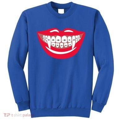 Halloween Funny Vampire Teeth Braces Orthodontist Dentist Cool Gift Sweatshirt