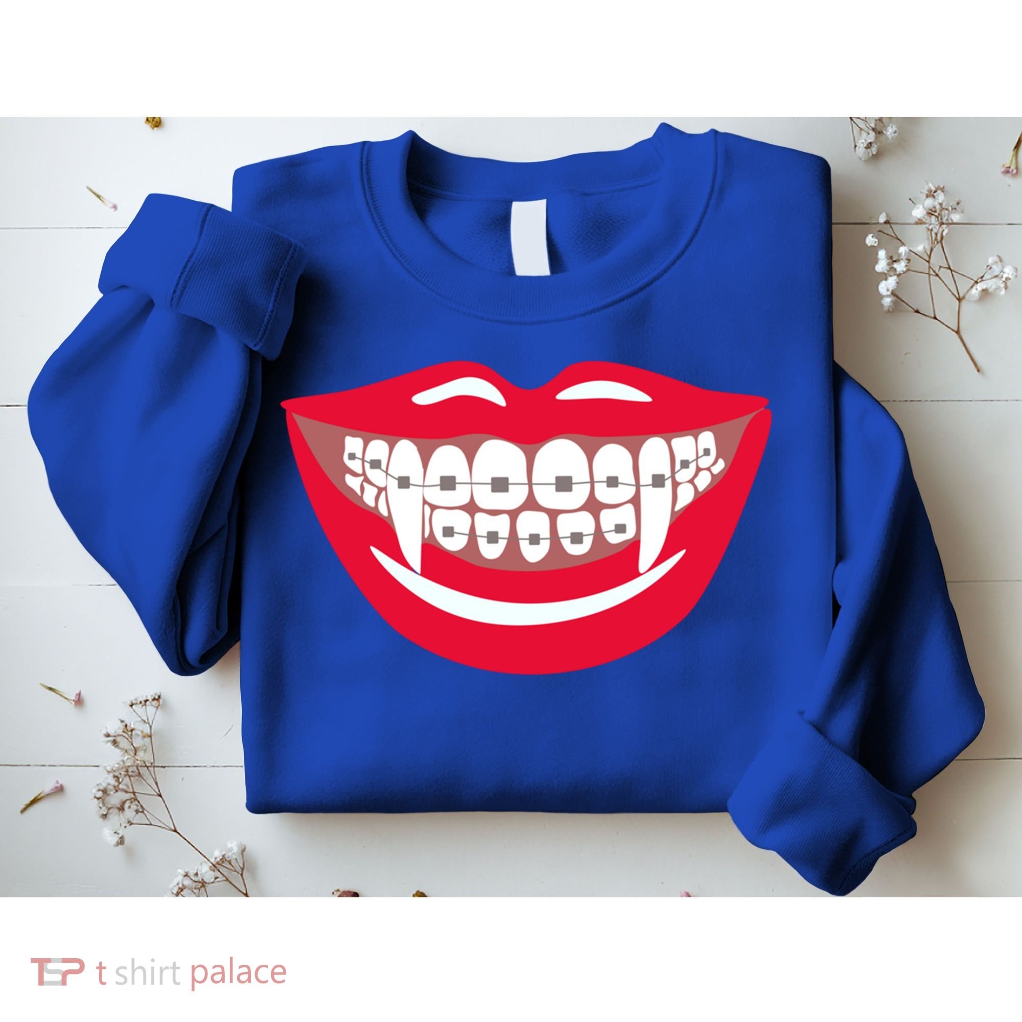 Halloween Funny Vampire Teeth Braces Orthodontist Dentist Cool Gift Sweatshirt
