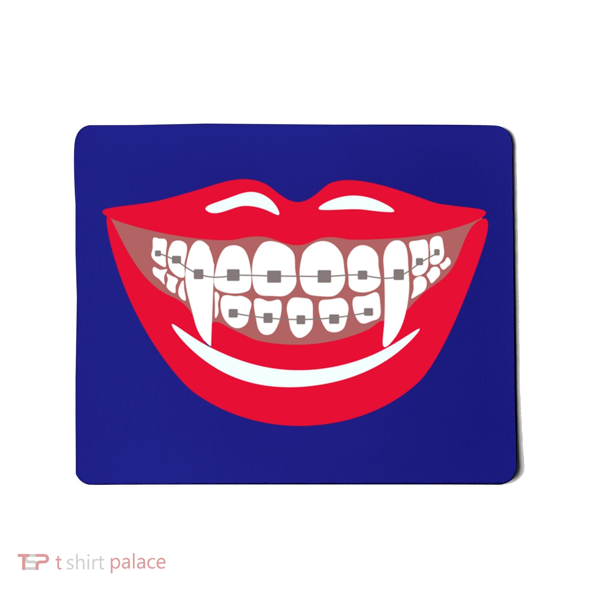 Halloween Funny Vampire Teeth Braces Orthodontist Dentist Cool Gift Mousepad