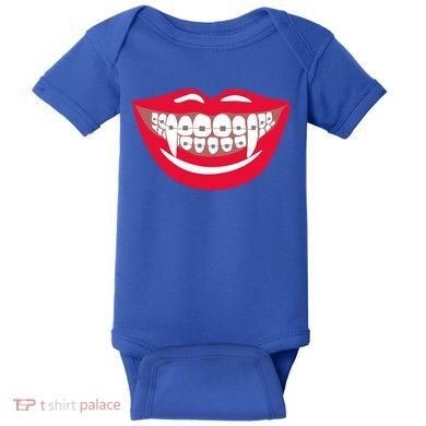 Halloween Funny Vampire Teeth Braces Orthodontist Dentist Cool Gift Baby Bodysuit