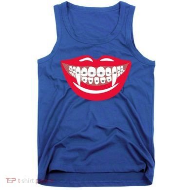 Halloween Funny Vampire Teeth Braces Orthodontist Dentist Cool Gift Tank Top