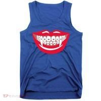 Halloween Funny Vampire Teeth Braces Orthodontist Dentist Cool Gift Tank Top thumb 0