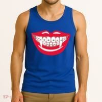Halloween Funny Vampire Teeth Braces Orthodontist Dentist Cool Gift Tank Top thumb 3