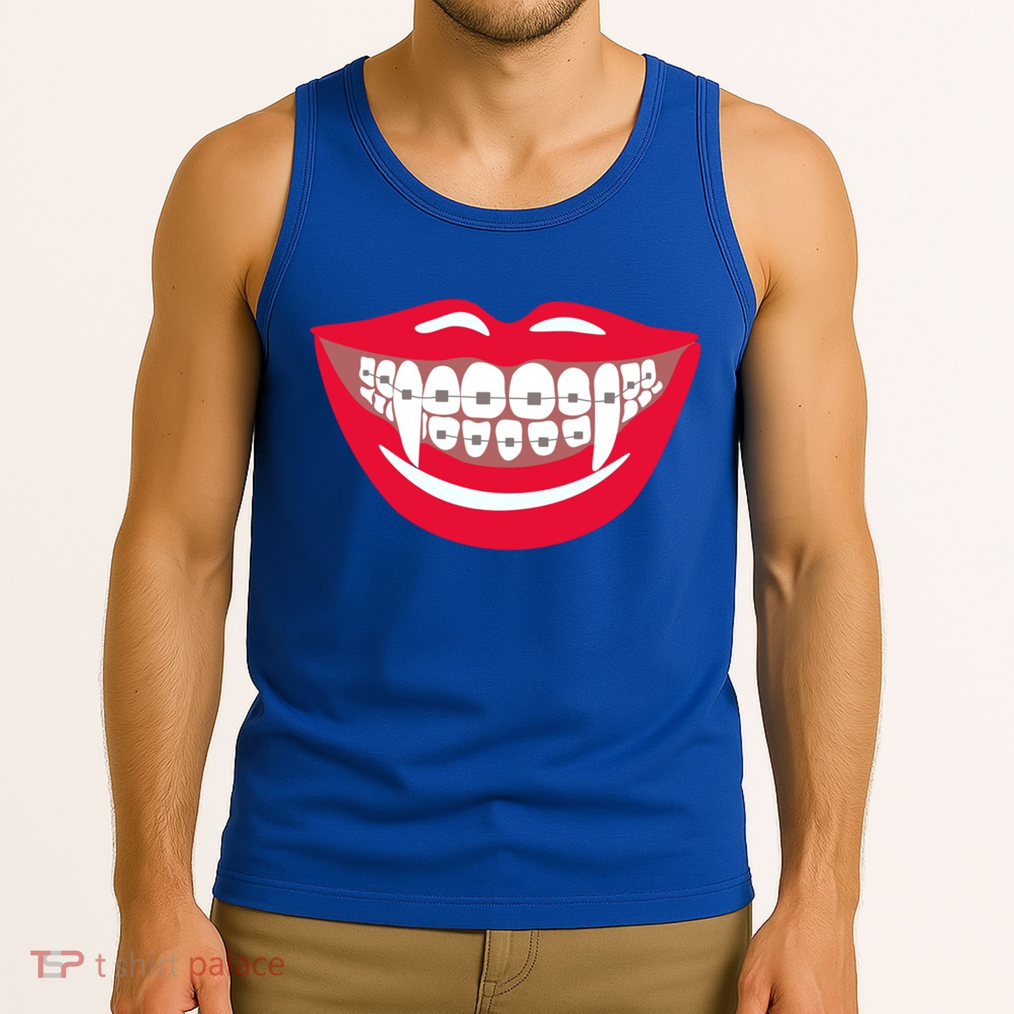 Halloween Funny Vampire Teeth Braces Orthodontist Dentist Cool Gift Tank Top