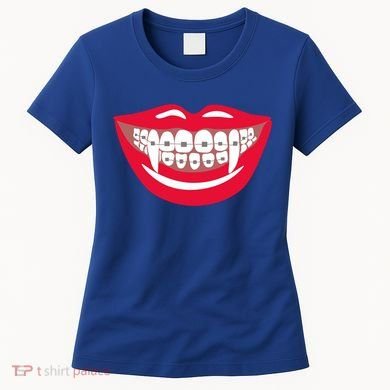 Halloween Funny Vampire Teeth Braces Orthodontist Dentist Cool Gift Women's T-Shirt