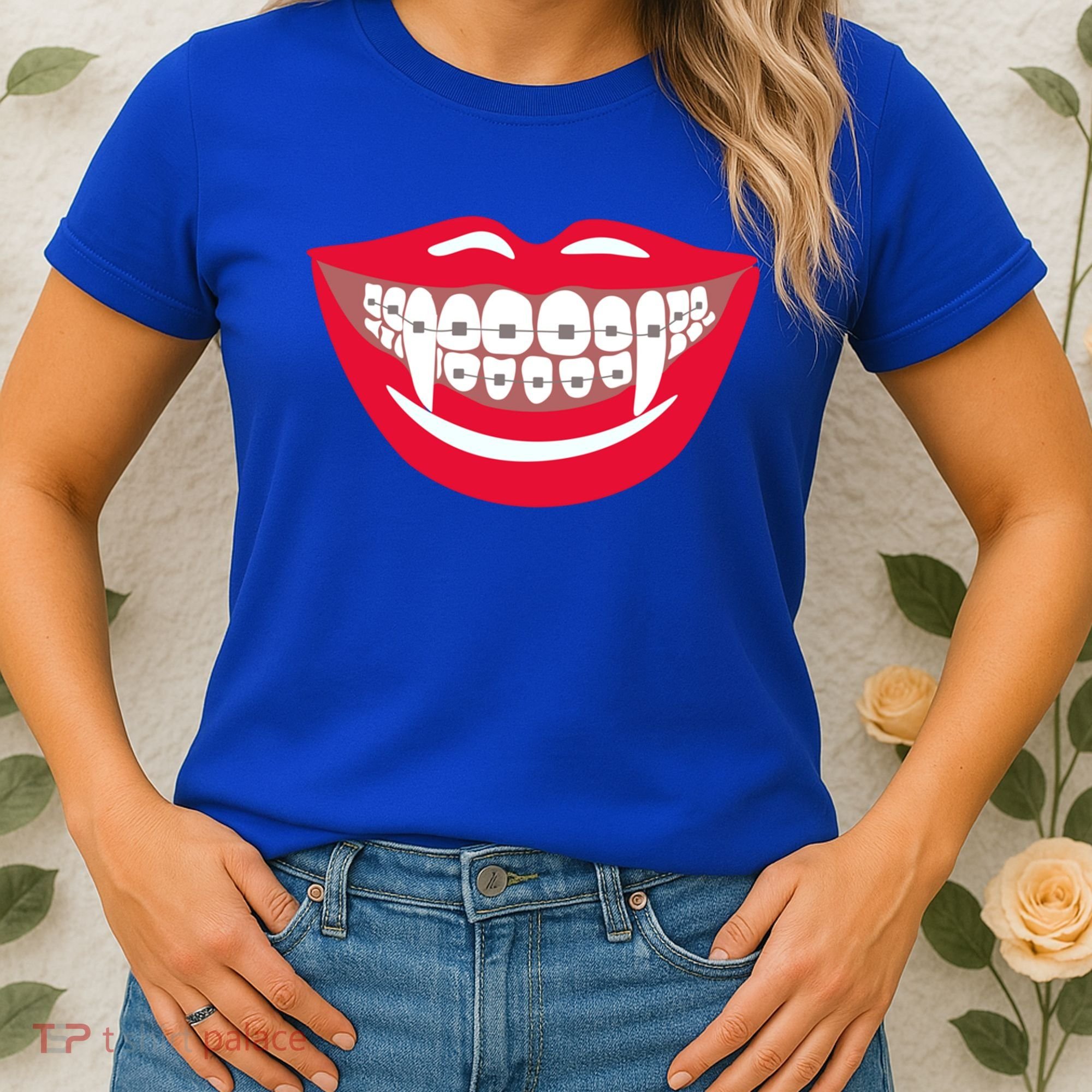 Halloween Funny Vampire Teeth Braces Orthodontist Dentist Cool Gift Women's T-Shirt